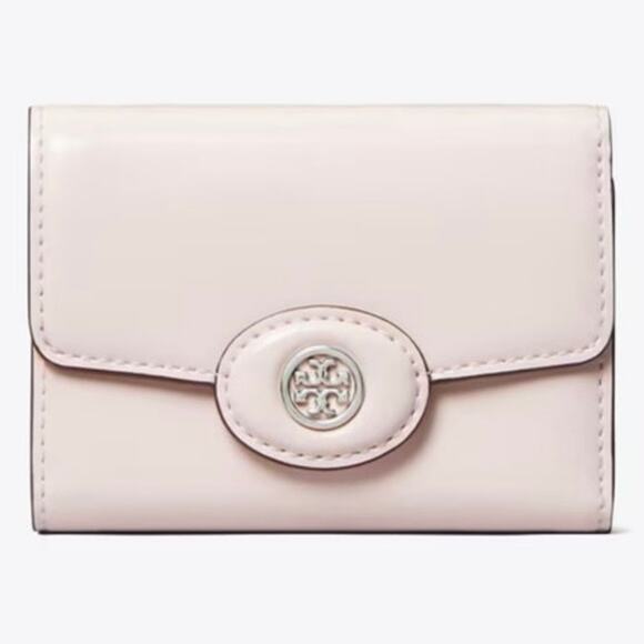 Tory Burch Handbags - NEW Tory Burch Small Robinson Spazzolato Wallet Powder Pink Patent Leather